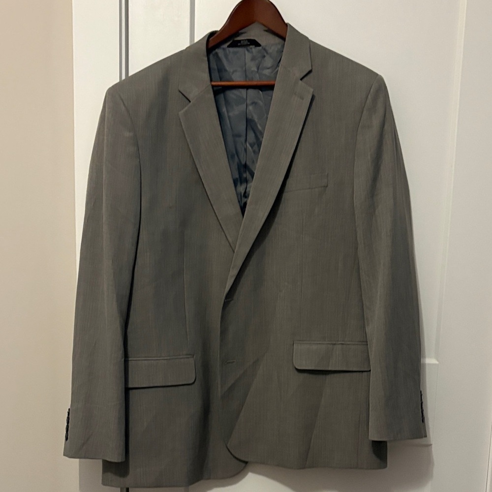 Haggar Men's Gray Pinstripe Suit Jacket